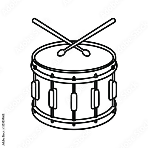 Drum and Drumsticks Outline Icon