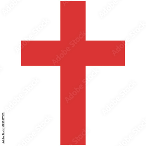 red silhouette christian cross icon