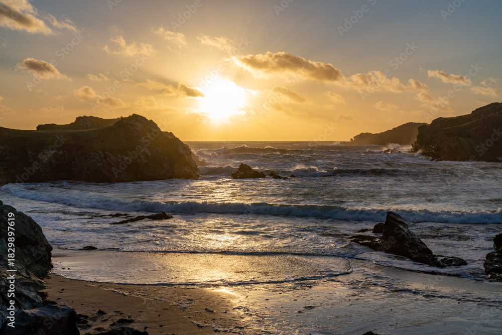 Fototapeta premium sunset at Porth dafarch on the Isle of Anglesey