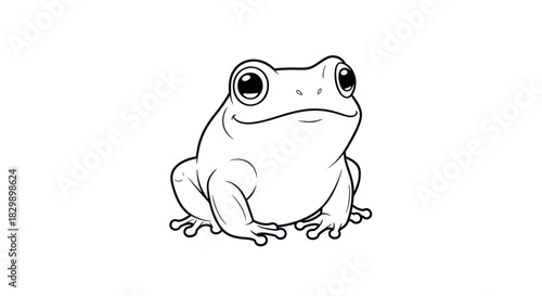Cartoon-style frog character with expressive large eyes and simple line art design suitable for
