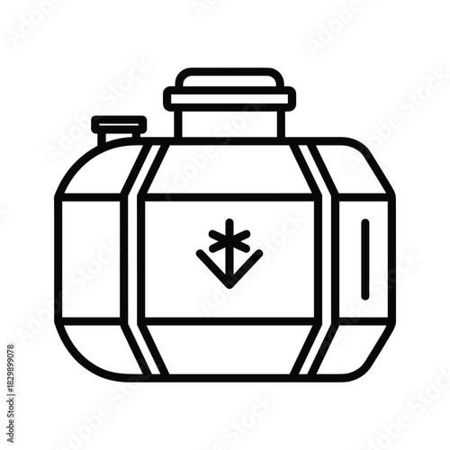Water Tank Outline Icon with Fill/Winterization Symbol