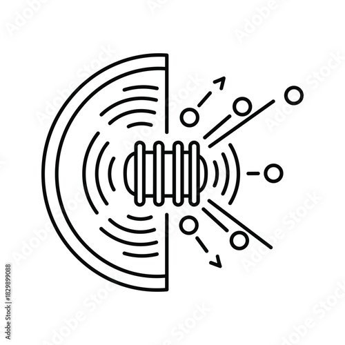 Sensing Device with Signal Propagation and Detection Icon
