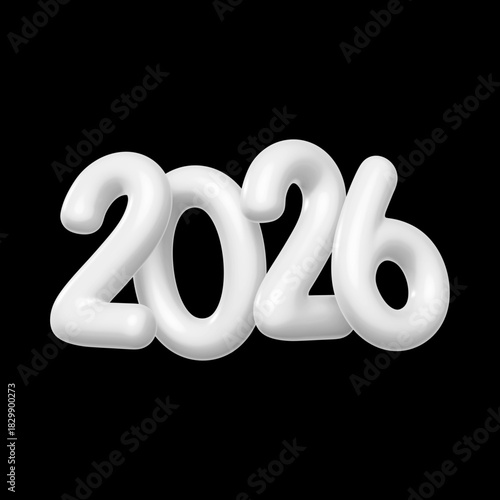 Celebrate the New Year 2026 Design Element on Black Background