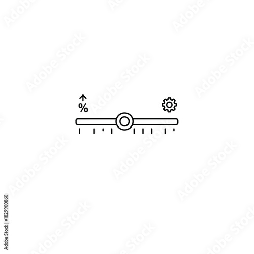 Adjustable UI Slider with Percentage and Settings Icon