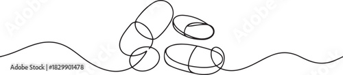 Pills medicine one continuous line drawing. Vector illustration isolated. Minimalist design handdrawn. one line Icon drawing