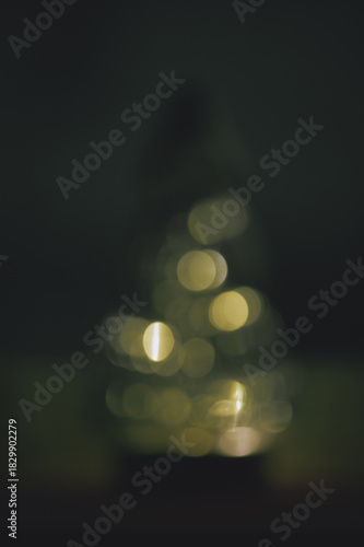 Christmas tree, blur, green