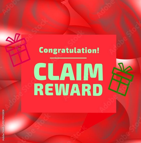Congratulations, claim nowthe  amazing reward template vector