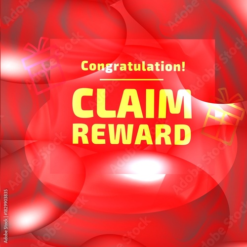 Congratulations, claim nowthe  amazing reward template vector