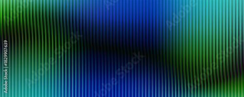 Corrugated, fluted glass vector texture. Ribbed plastic gradient background