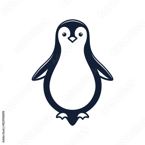 Cute Penguin Graphic Design Icon, Vector Illustration