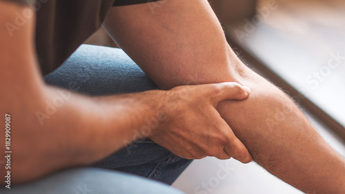 Feeling pain and stiffness of elbow joints caused