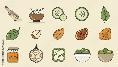 Assortment of Fresh Food Ingredients for Healthy Cooking.