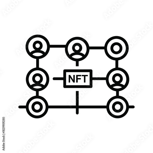 NFT Network and User Connection Icon