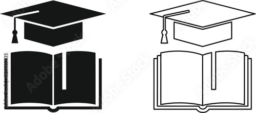 Graduation caps with open books a symbol of academic achievement and learning