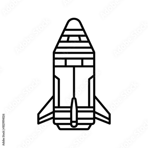 Outline Vector Icon of a Space Rocket