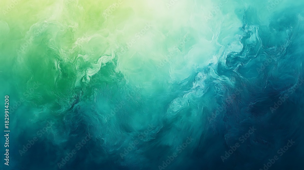 Obraz premium Fresh lime green and cyan fluid gradient, presenting a vibrant and energetic feel 