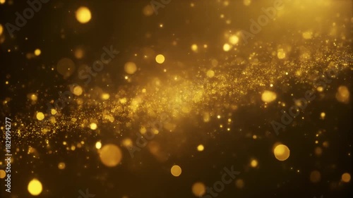 Golden Glittering Particles on a Dark Background A Festive and Abstract Design