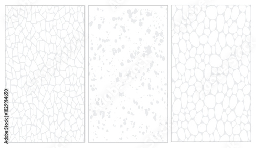 Abstract Patterns white cracked, spots, circles, textures, backdrop for stylish modern projects, offering clean, minimal aesthetic versatile use for design resources