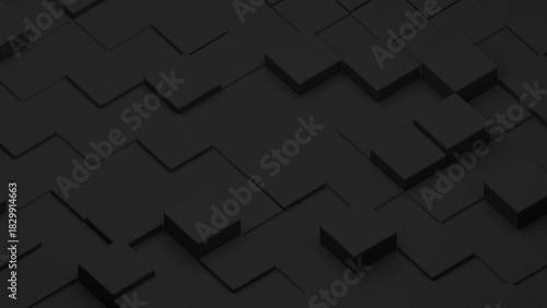 black square pattern background,science and technology concept,3d rendering