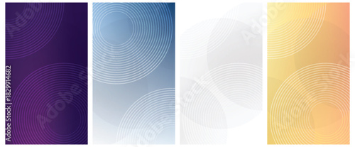 Abstract Gradients: purple, blue, white, yellow, circles, geometric patterns for background, wallpaper, posters that provides a fresh aesthetic appeal, enhancing visual experience