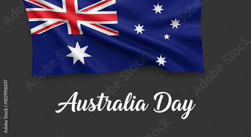Wallpaper Mural Happy Australia day concept. Australian flag and the text against dark background. 26 January Torontodigital.ca