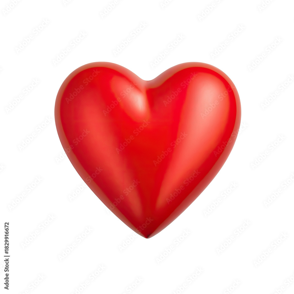 Obraz premium Isolated, glossy, heart-shaped red symbol on stark black background