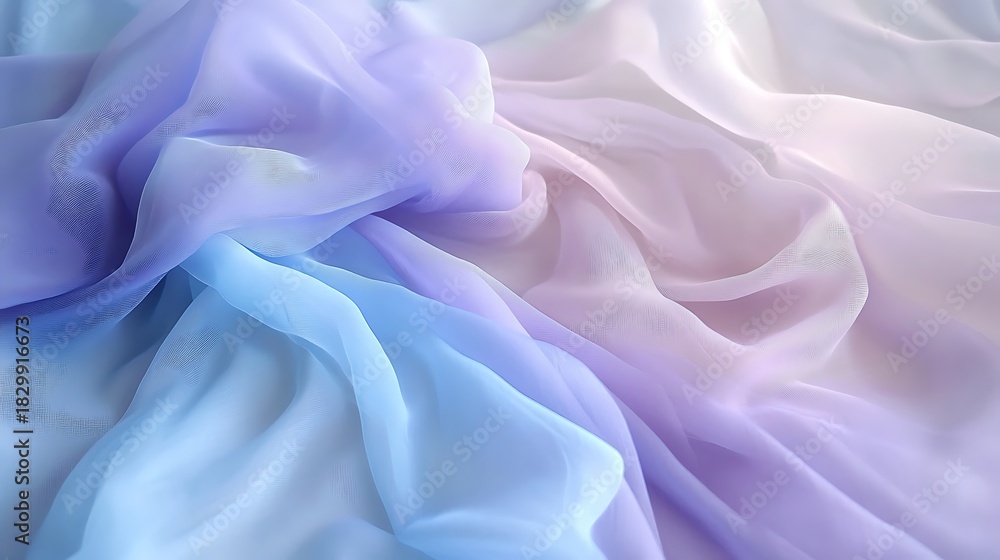 Obraz premium Opalescent soft blue and lavender fluid gradient, evoking an ethereal and delicate vibe 