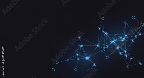 Abstract Network Connection Background with Glowing Nodes and Lines.