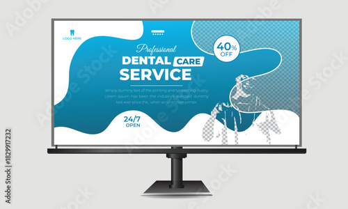 Medical Service Promotion Billboard Print Ready Cover Design Template
