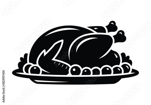 A roasted turkey presented on a platter a classic dinner centerpiece
