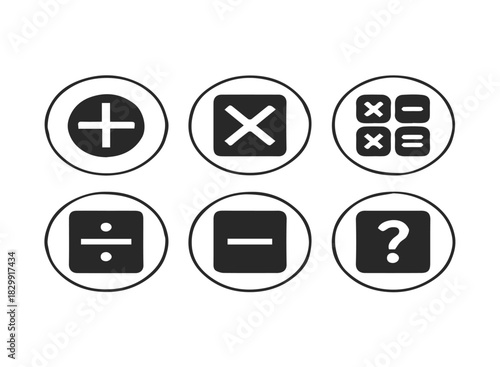 Collection of educational mathematics symbols icons