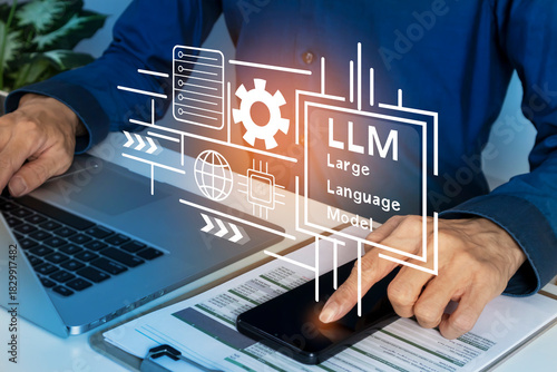 Slika na platnu The idea of large-scale language modeling is to train AI systems to develop large-scale language processing capabilities to efficiently generate or summarize language texts