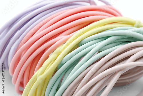 Pastel Colored Cables Background for Technology and Connection Concepts Ideas