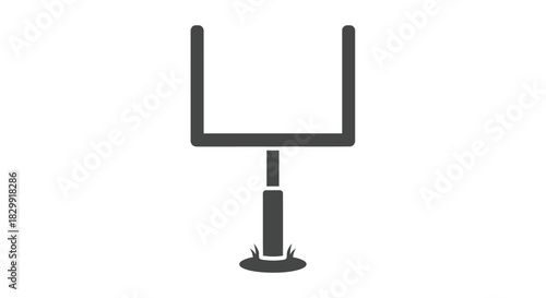 A simple black and white illustration of an american football goalpost