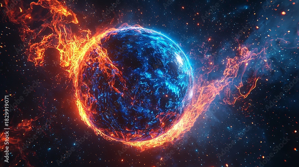 custom made wallpaper toronto digitalCelestial sphere erupting in cosmic blaze high resolution picture