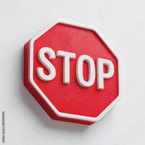 Red and White Stop Sign Represents Halting and Controlling Movement