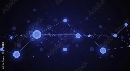 Abstract Network Connection with Glowing Nodes and Lines.