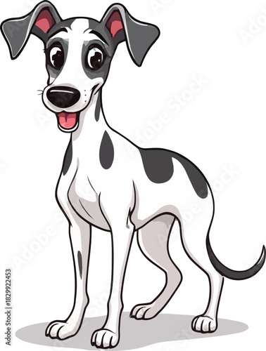 Cute cartoon a illustrator vector whippet