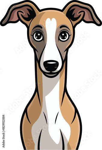 Cute cartoon a illustrator vector whippet