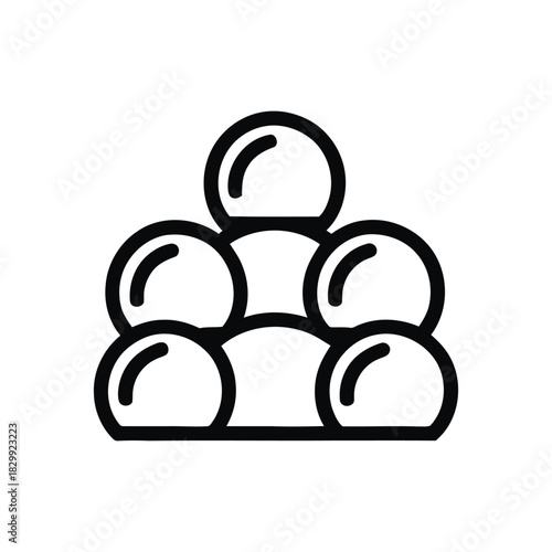 Stacked group of five rounded shapes in a pyramid formation 