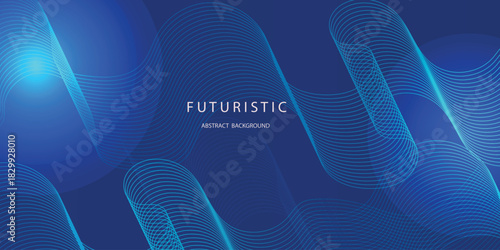 Futuristic abstract background with glowing wave. Shiny moving lines design element.  Vector illustration concept. Suit for brochure, corporate, website, poster, banner, cover, flyer