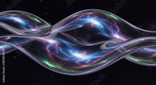 Abstract Cosmic Energy Waves Flowing Through Interstellar Space.