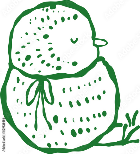 Cute Doodle Style Easter Chick Bird Sitting Sketch