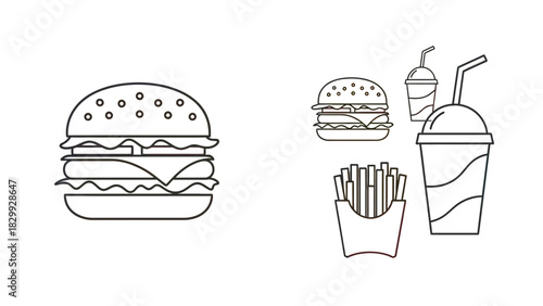 Burger fast food vector illustration for restaurant menu and design projects delicious burger 100