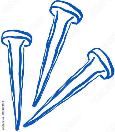 Doodle Hand-Drawn Nails of the Crucifixion of Jesus