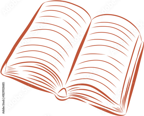 Doodle Hand-Drawn Open Bible Holy Scripture Book