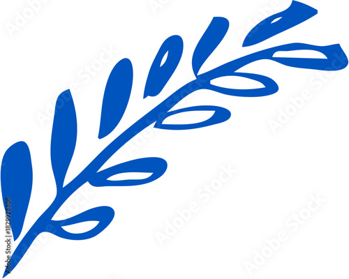 Simple Doodle Hand-Drawn Single Leaf Isolated Element