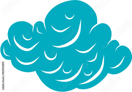 Simple Doodle Hand-Drawn Single Cloud Isolated Sketch
