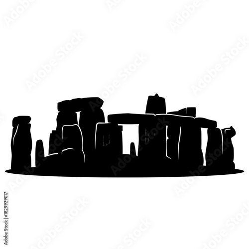 Mysterious silhouette of Stonehenge, England, evokes ancient history and travel adventures for historical sites, landmarks and archaeological wonders