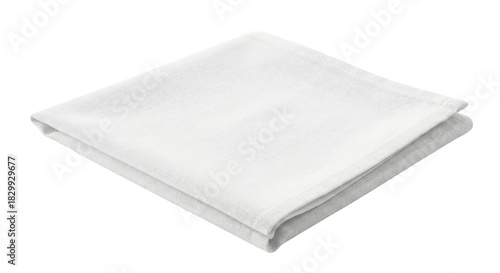 Foto Folded white linen napkin or handkerchief